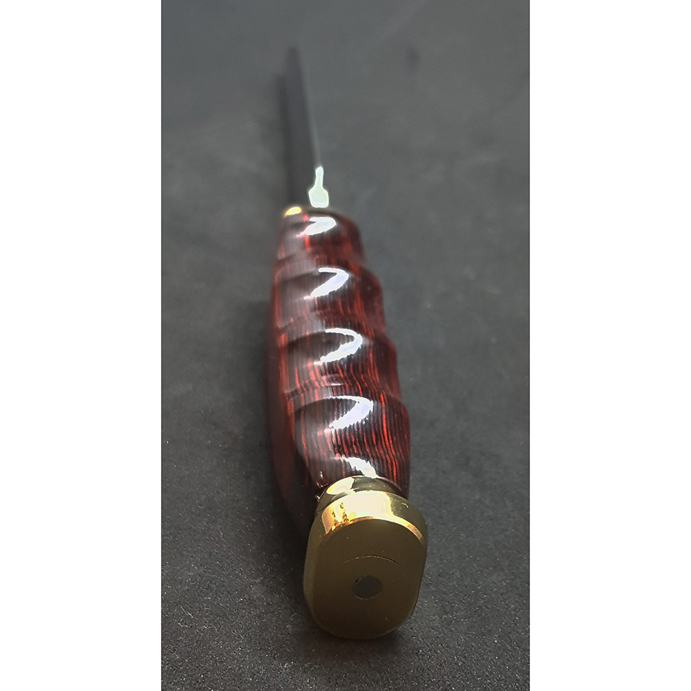 Нож "RANGER" с фикс клинком длиной 12 см, рукоять красная микарта, ножны кожа