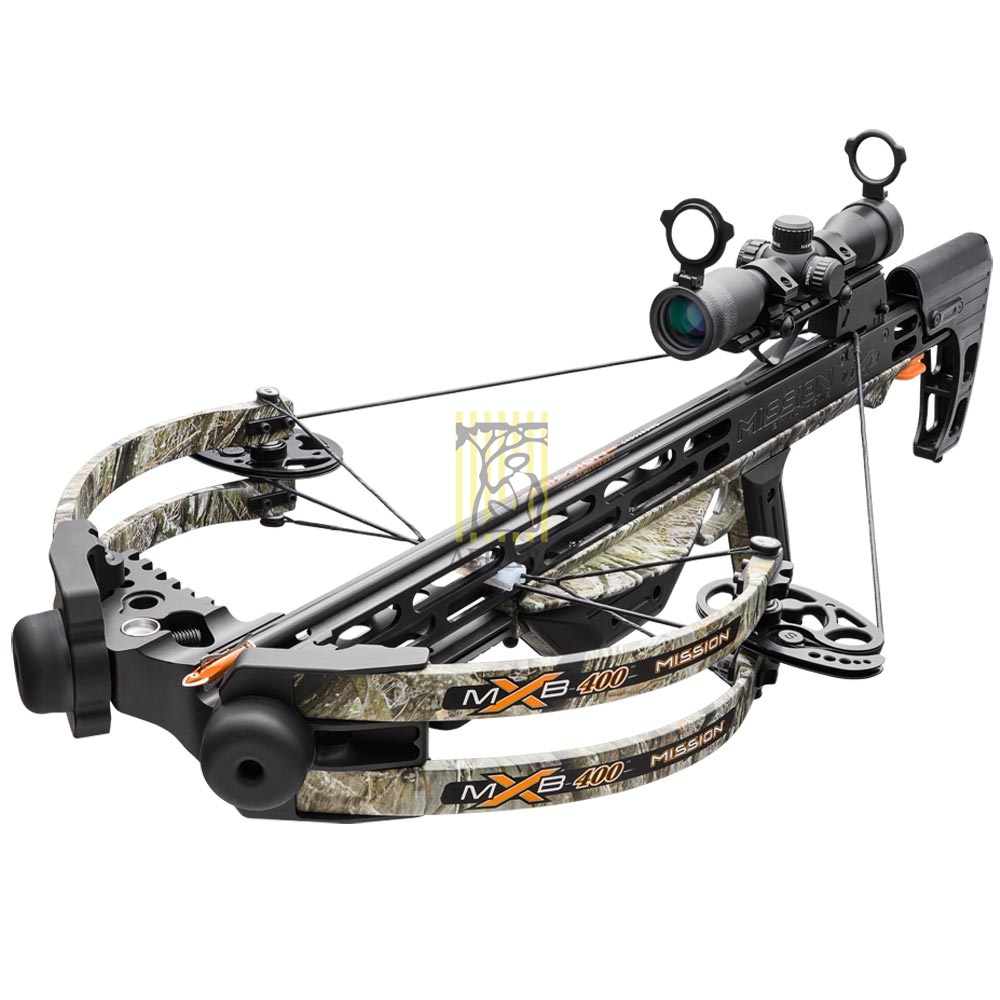Арбалет MXB400, начальная скорость 400 фут в сек, усилие 95Lbs, цвет камуфлированный, с комплектом а