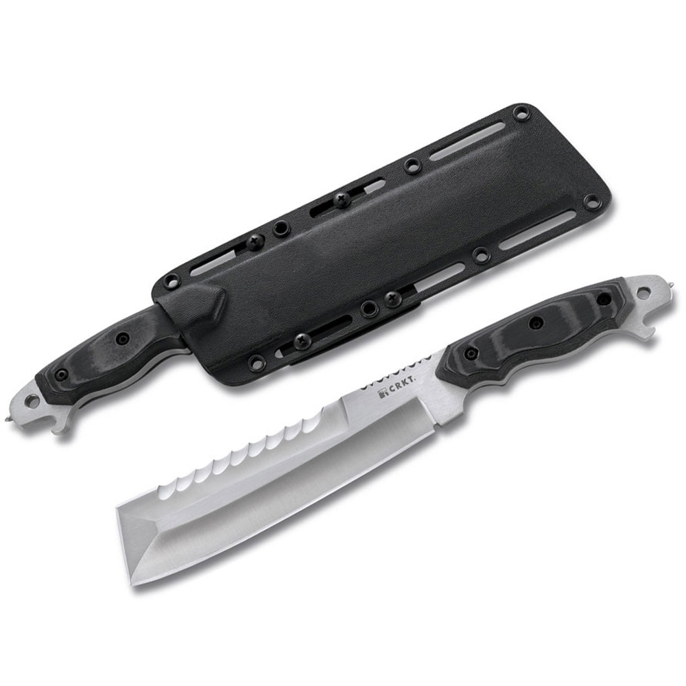 Нож Razel SS7,рук.черн.микарта, верх.зубц,ножны кайдекс