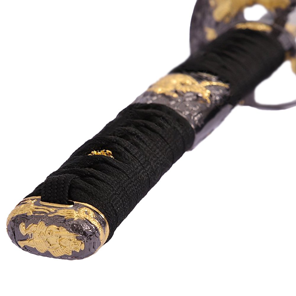 Катана, клинок 440 сталь, ножны деревянные черные, цуба латунь