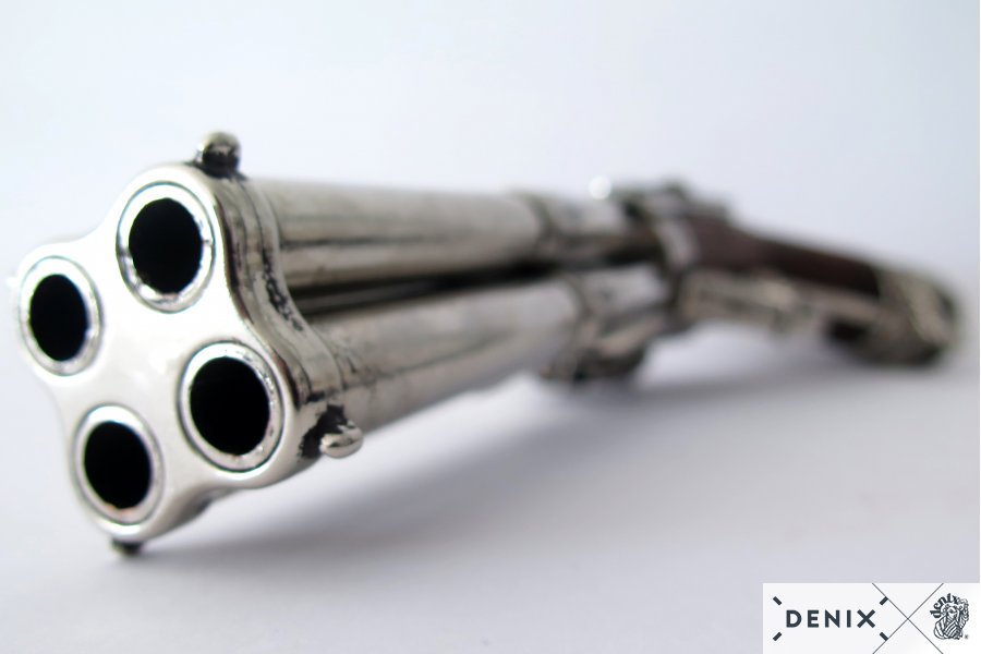 Пистолет кремневый четырехдульный, Франция, 18 век