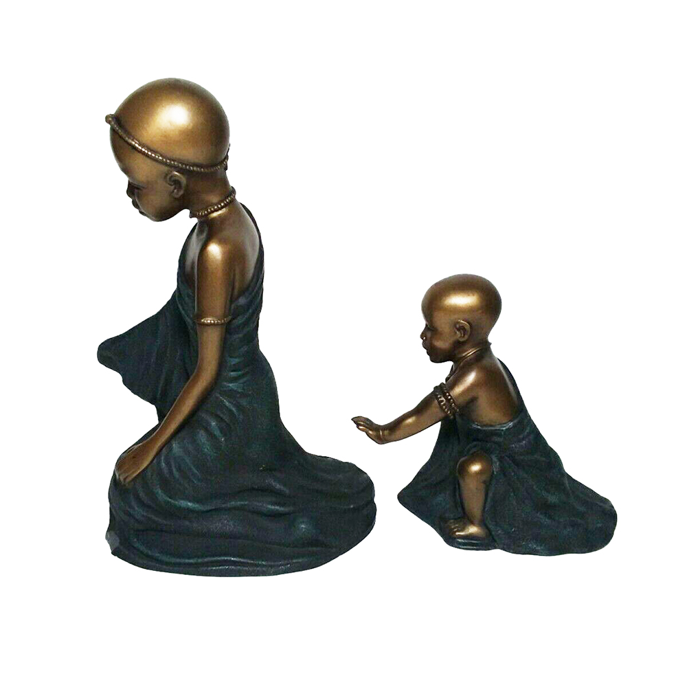 Фигурка Дети Масаи-Нафула и Ньери,сидящ,патина,полистоун Фигурка Дети Масаи-Нафула и Ньери,сидящ,патина,полистоун