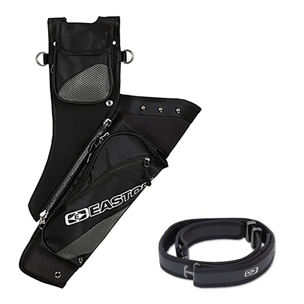 Кивер (колчан) для стрел Deluxe, с ремнем, правый, цвет черный