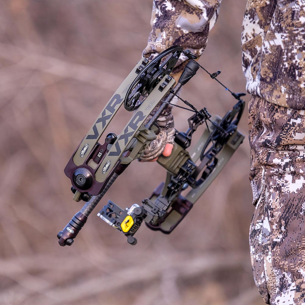 Лук блочный VXR315, начальная скорость 343 фут в сек, расстояние между осями 30", база 6", сила 60 l