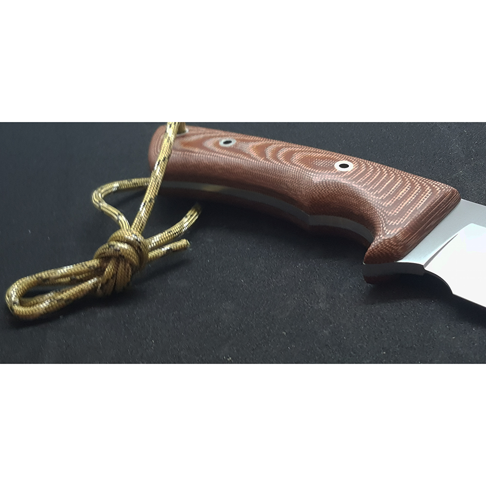 Нож "GAVILAN" с фикс клинком длиной 13 см, рукоять красная микарта, ножны кожа