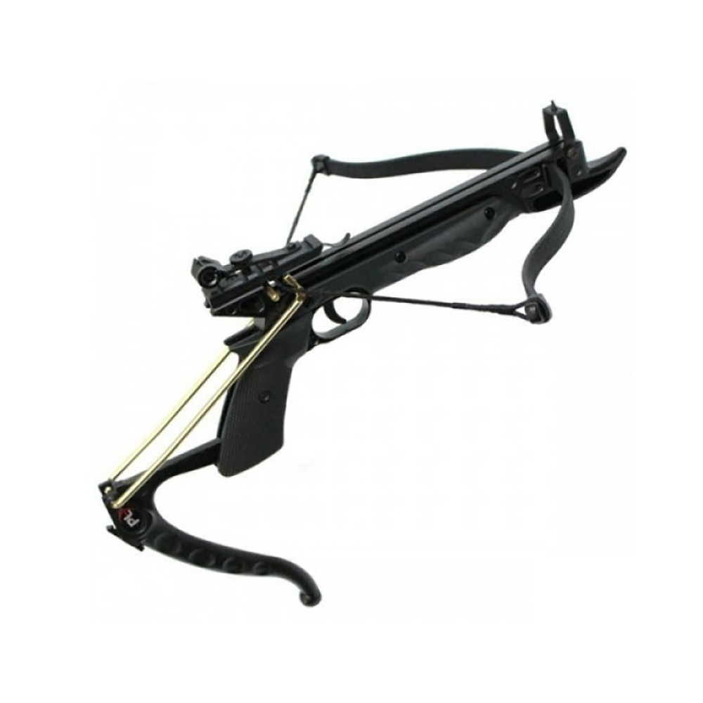 Арбалет-пистолет силой 80 lbs, приклад и ствол пластик, с упором для перезарядки, 3 алюминиевые стре Арбалет-пистолет силой 80 lbs, приклад и ствол пластик, с упором для перезарядки, 3 алюминиевые стре