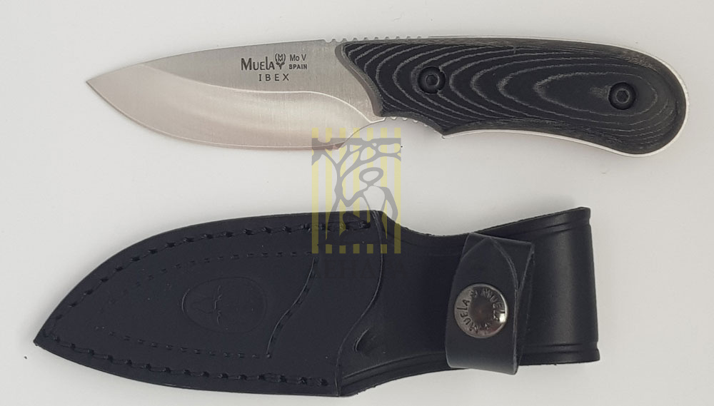 Нож-скиннер "IBEX", клинок 7,5 см, рукоять черная микарта, ножны кожа Нож-скиннер "IBEX", клинок 7,5 см, рукоять черная микарта, ножны кожа