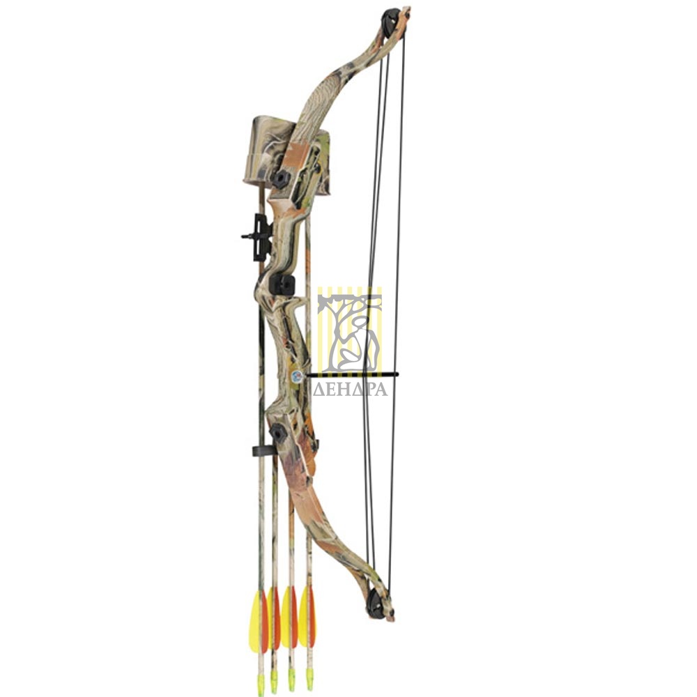 Лук блочный для начинающих, сила от 20 Lbs, между осями 31", длина натяжения 22", с компл аксессуаро