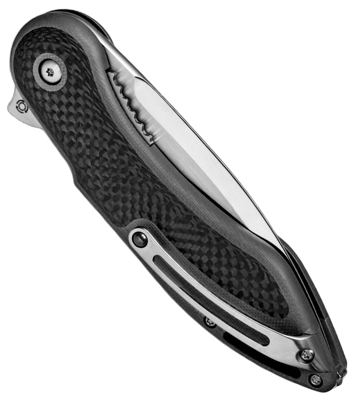 Нож Glimpse 7.0, сталь CPM-S35VN, длина клинка 3.750″, сатин, рукоять G10/карбон,черная,  без дола