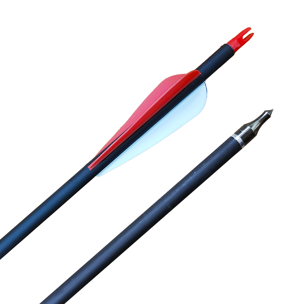 Стрела карбоновая, диаметр 6,2 мм, длина 30", размер 600, оперение формы Parabolic 3", хвостовик, на