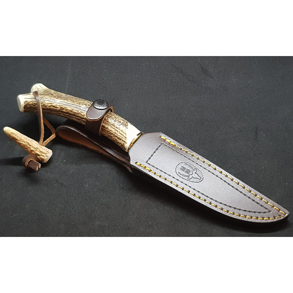 Нож "GRED" с фикс клинком длиной 13 см, рукоять рог оленя, ножны кожа Нож "GRED" с фикс клинком длиной 13 см, рукоять рог оленя, ножны кожа