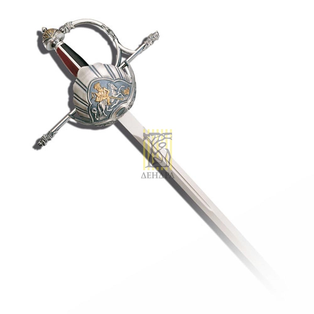 Шпага мушкетеров, Франция, рукоять черно-красная, эфес никель/латунь