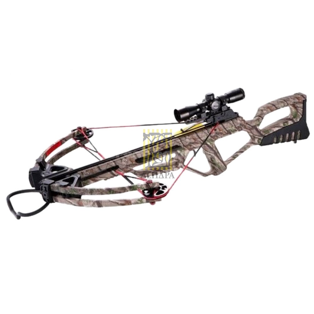 Арбалет блочный, сила 95 Lbs, цвет зеленый камуфлированный, с комплектом аксессуаров