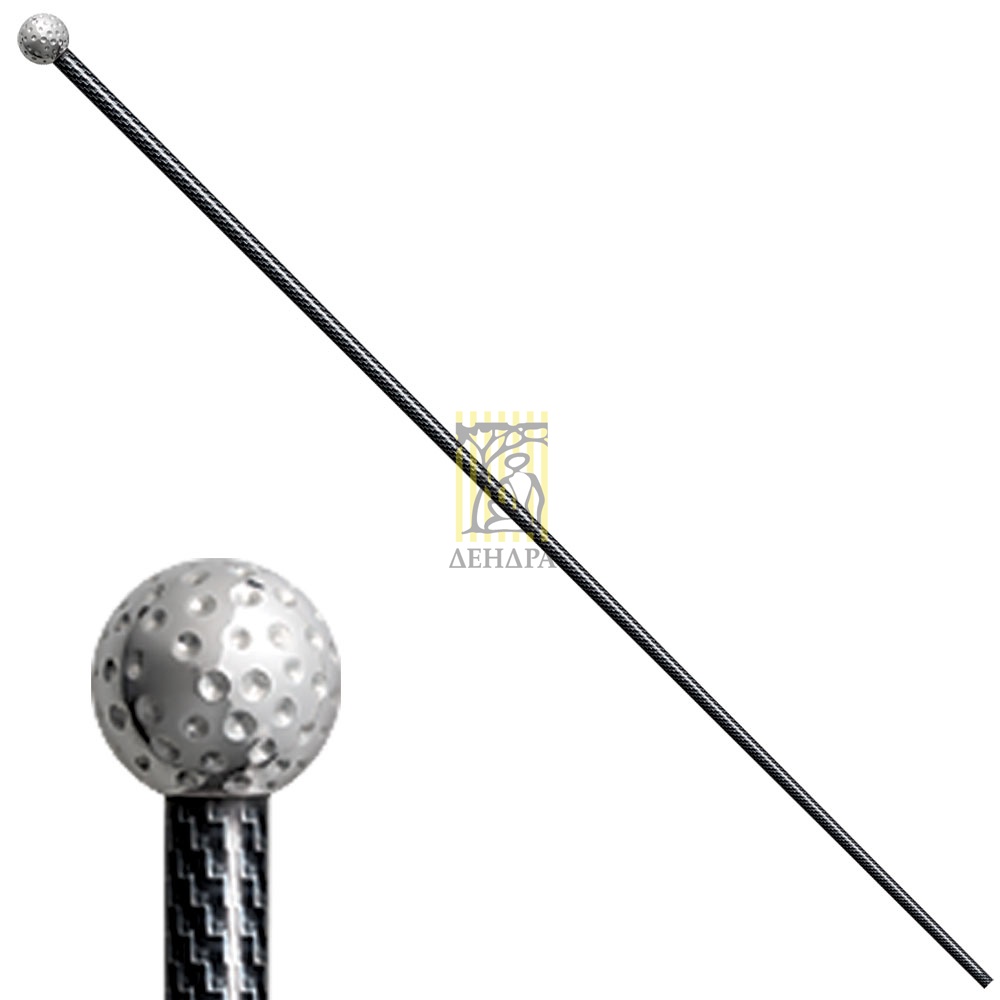 Трость прогулочная тонкая, материал карбон фиброглас, стальной набалдашник