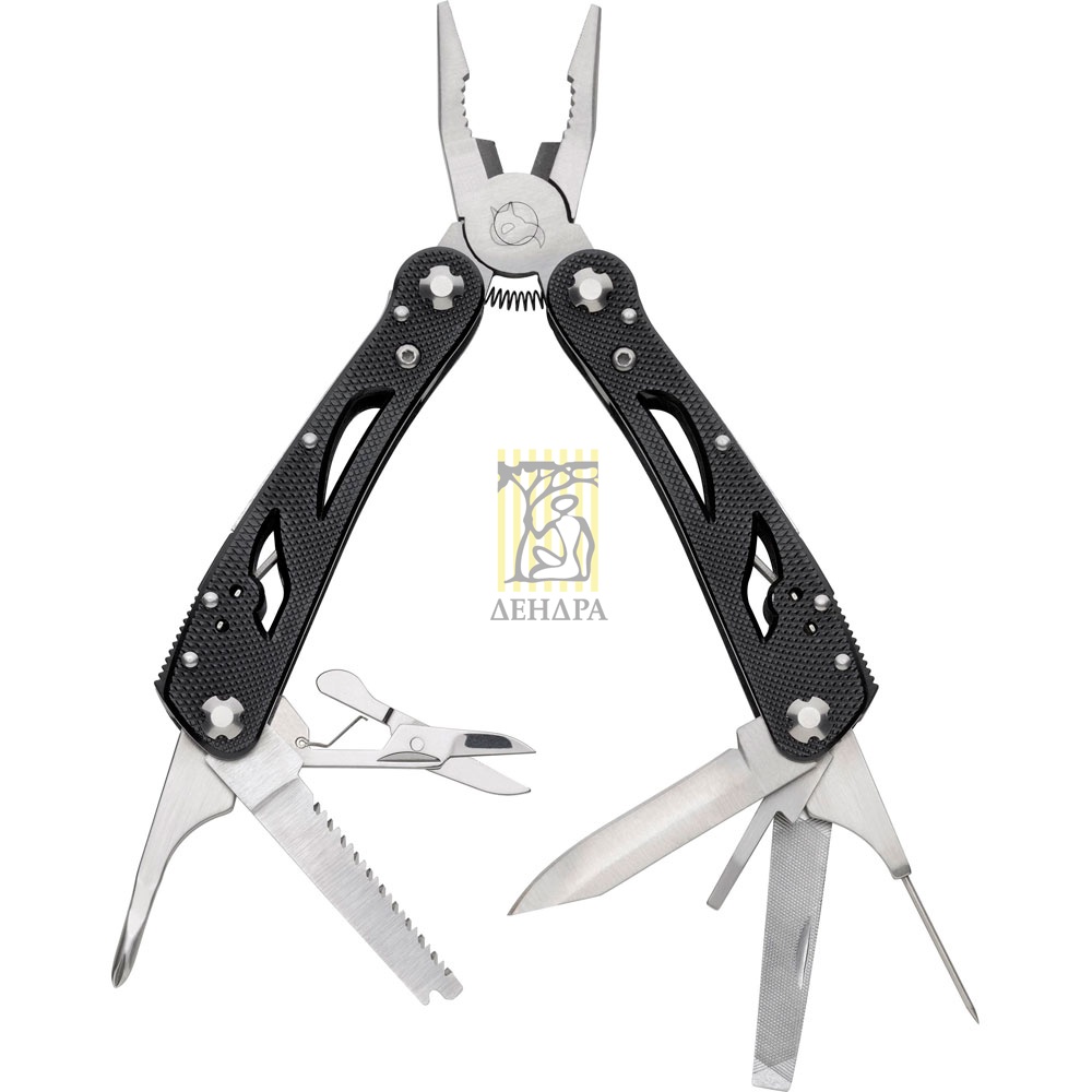 Мультитул (набор инструментов) BLACK FOX, матовое покрытие, рукоять черный пластик, нейлоновый чехол