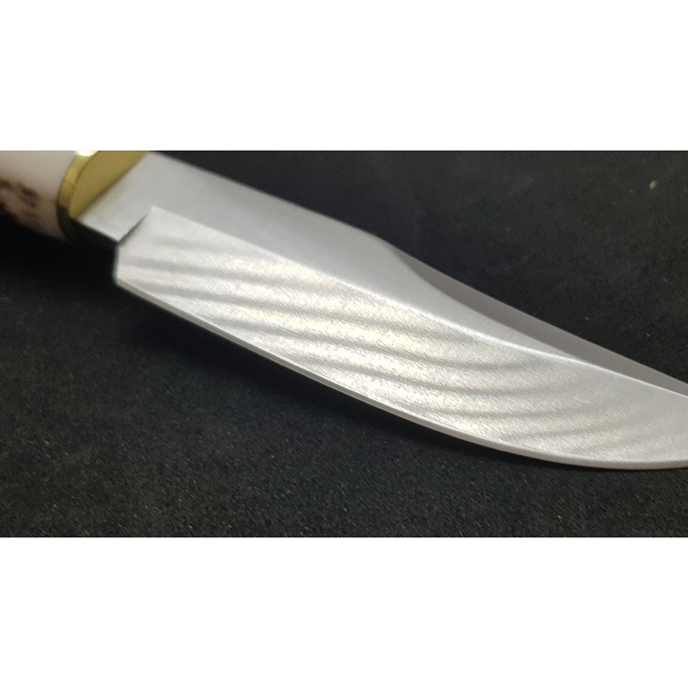 Нож "BRACO" с фикс клинком длиной 11 см, рукоять рог оленя, ножны кожа