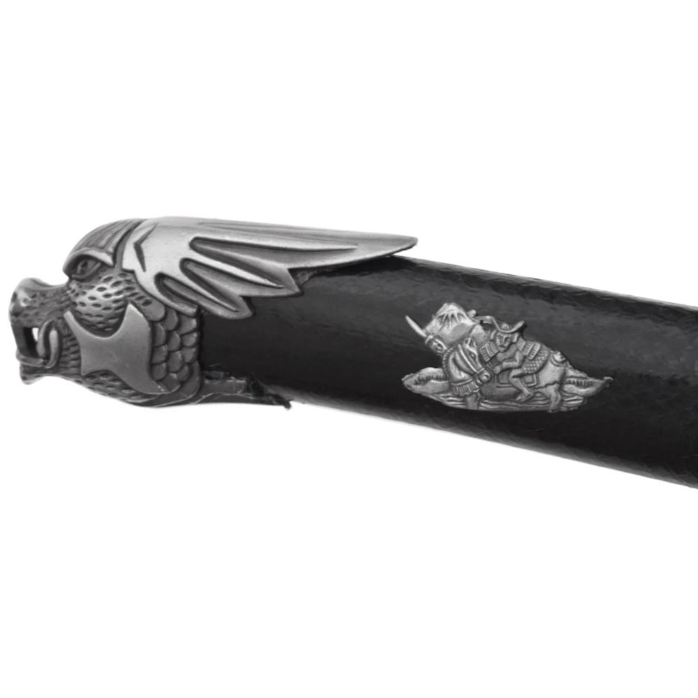 Вакидзаси "Черная Змея", цвет чёрно-серый, ножны плетёные, латунь