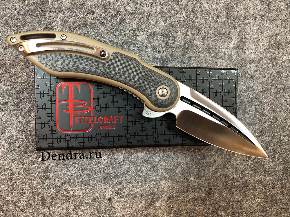 Нож Glimpse 7.0, сталь CPM-S35VN, длина клинка 3.750″, сатин, рукоять G10/карбон,песочная, дол