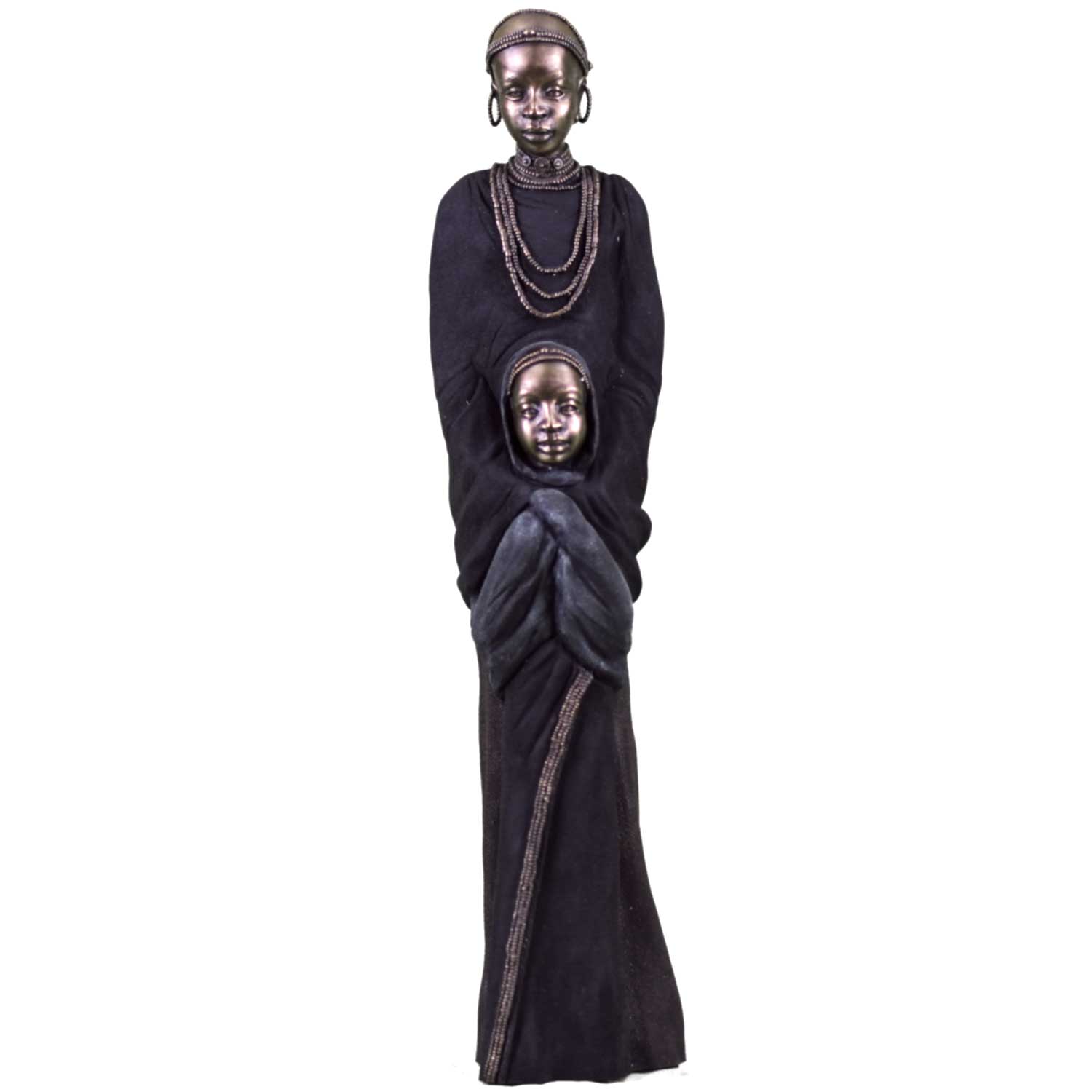 Фигурка Масаи-Кибиби с ребенком,патина,полистоун Фигурка Масаи-Кибиби с ребенком,патина,полистоун