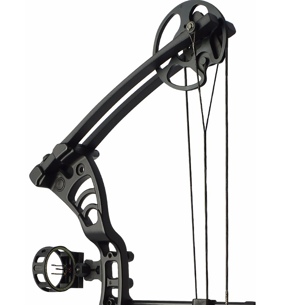 Лук блочный, сила 55 Lbs, с комплектом аксессуаров: 2 алюминиевые стрелы, прицел, полочка, релиз, пе