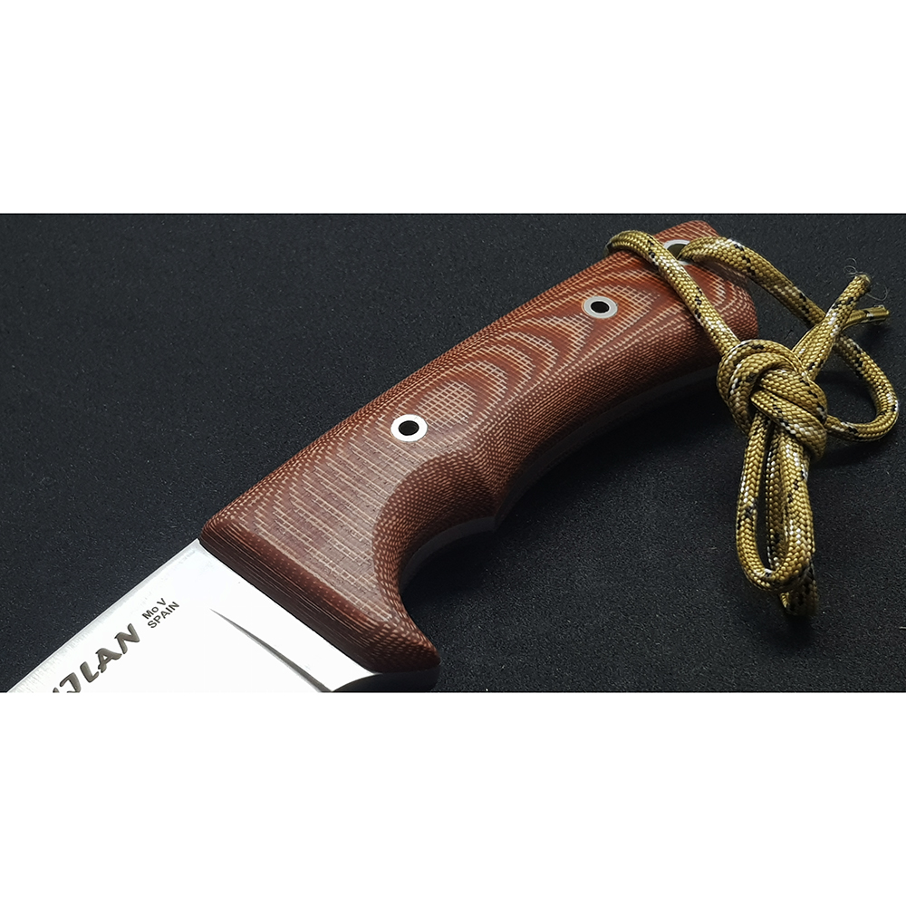 Нож "GAVILAN" с фикс клинком длиной 13 см, рукоять красная микарта, ножны кожа