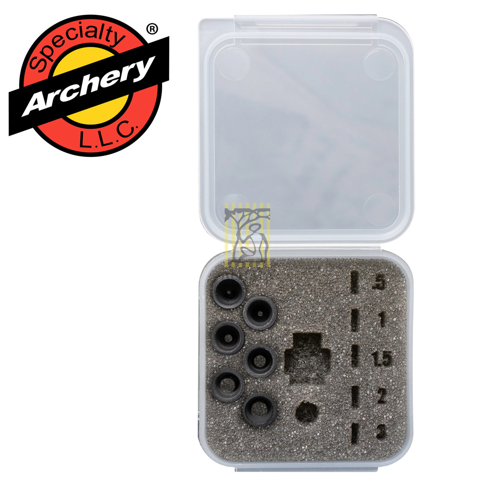 Набор из 5 вставок в пип-сайт большой, размер отверстий 1/32", 3/64", 1/16", 3/32", 1/8", ключом для