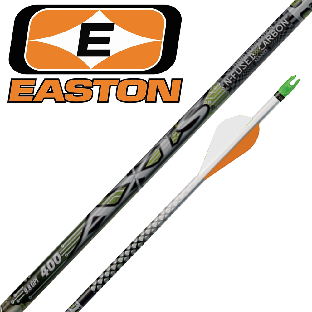 Стрелы AXIS N-Fused CREST 5 мм, размер 400, Hit Insert и X Nock,  оперение Blazer 2" красное с белым