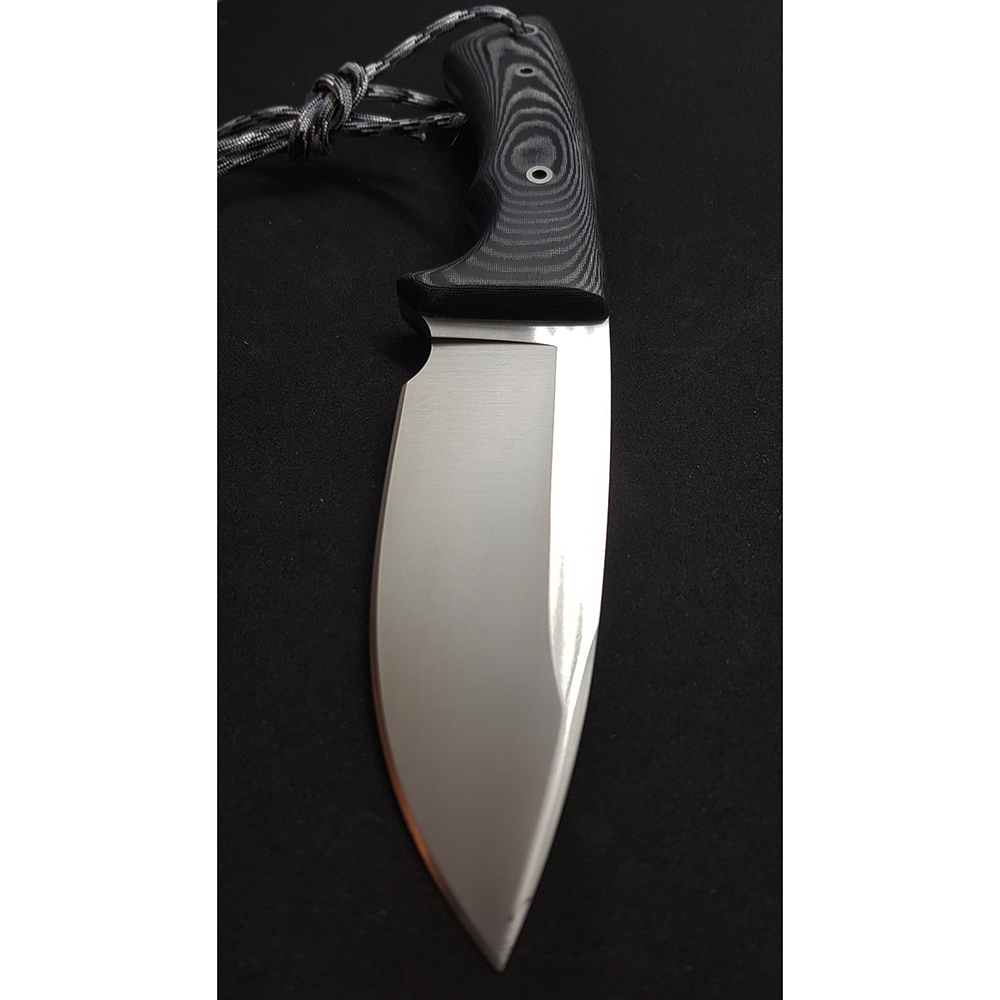 Нож "GAVILAN" с фикс клинком длиной 13 см, рукоять черная микарта, ножны кожа