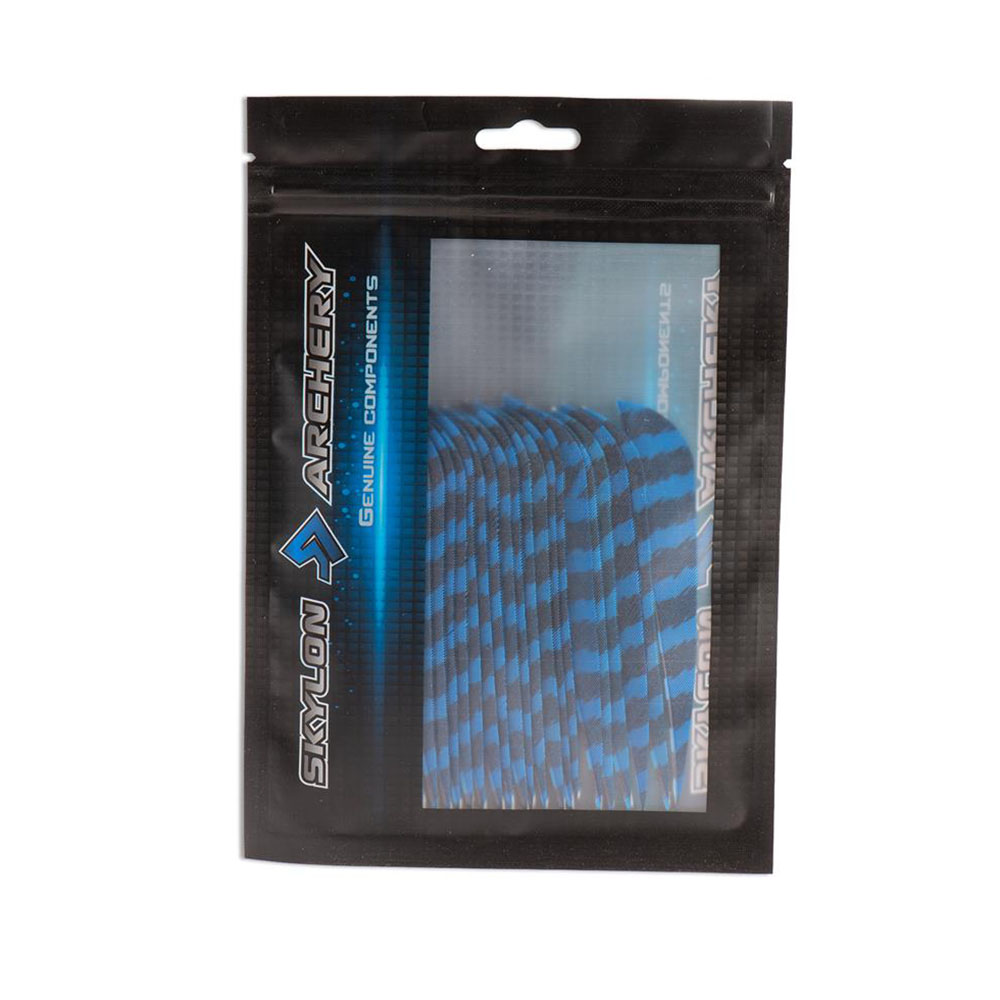 Оперение для стрел Skylon, форма Round, размер 4", цвет голубой в полоску 24 шт/уп