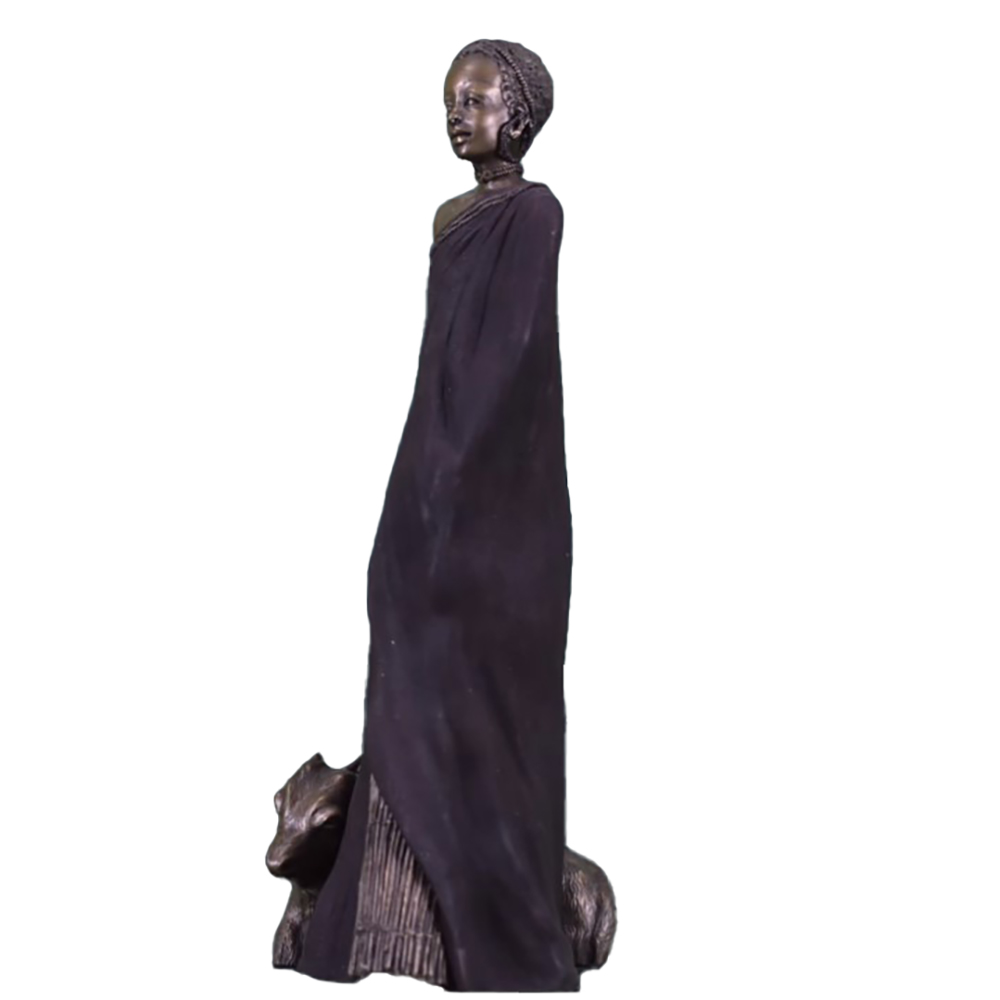 Фигурка Масаи-Амира с ягненком,патина,полистоун Фигурка Масаи-Амира с ягненком,патина,полистоун