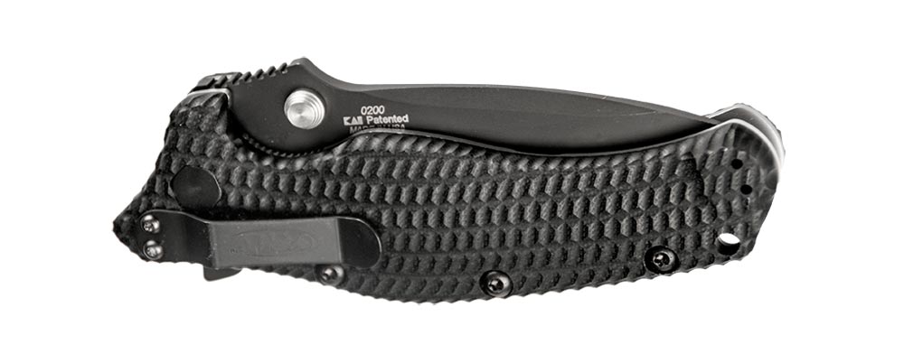 Нож складной "Matte Black", сталь 154CM, твердость 61 HRC, покрытие DLC, рукоять G-10 с 3D обработко