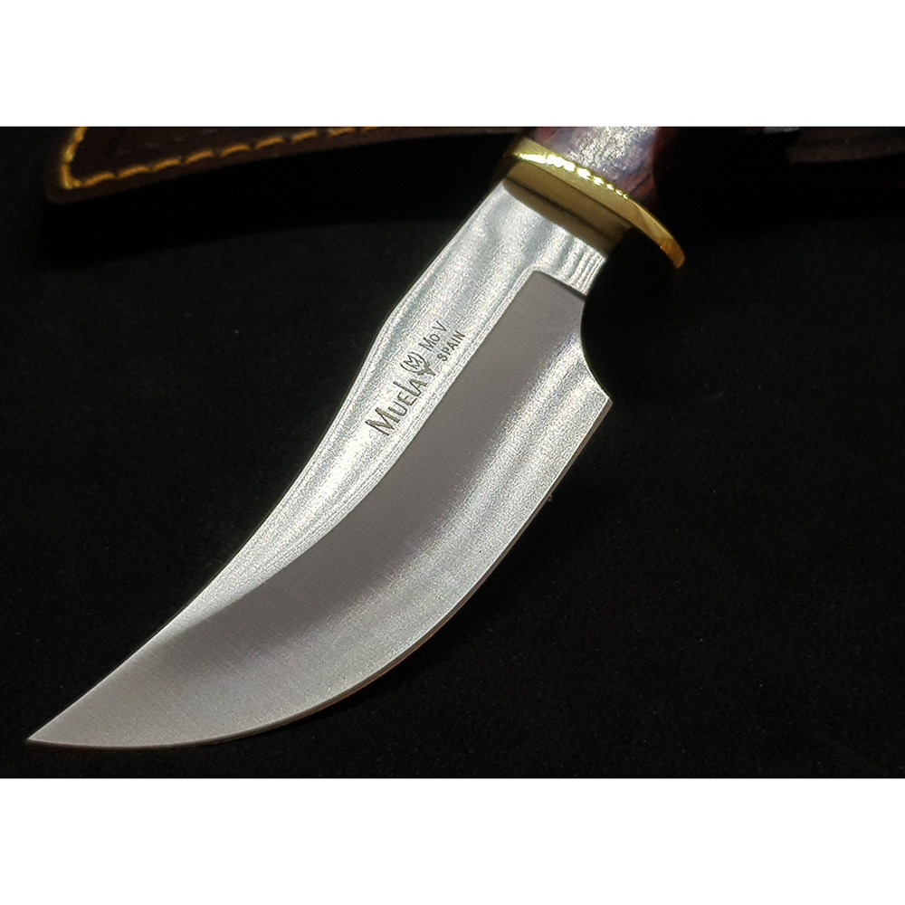 Нож "DP" с фикс клинком длиной 10 см, рукоять красная микарта, ножны кожа