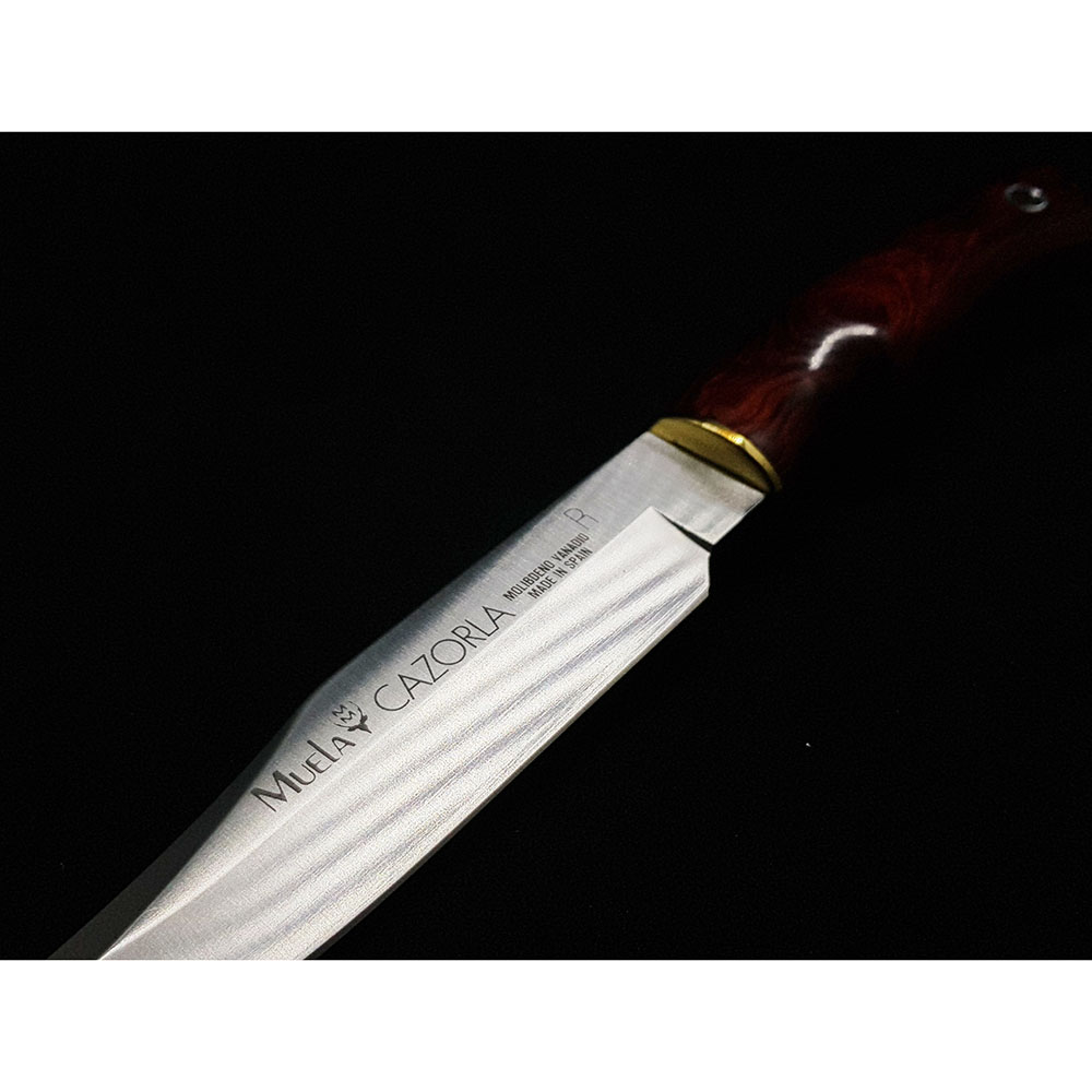 Нож серии серии "CAZ" с фикс клинком длиной 16 см, рукоять красная микарта, ножны кожа