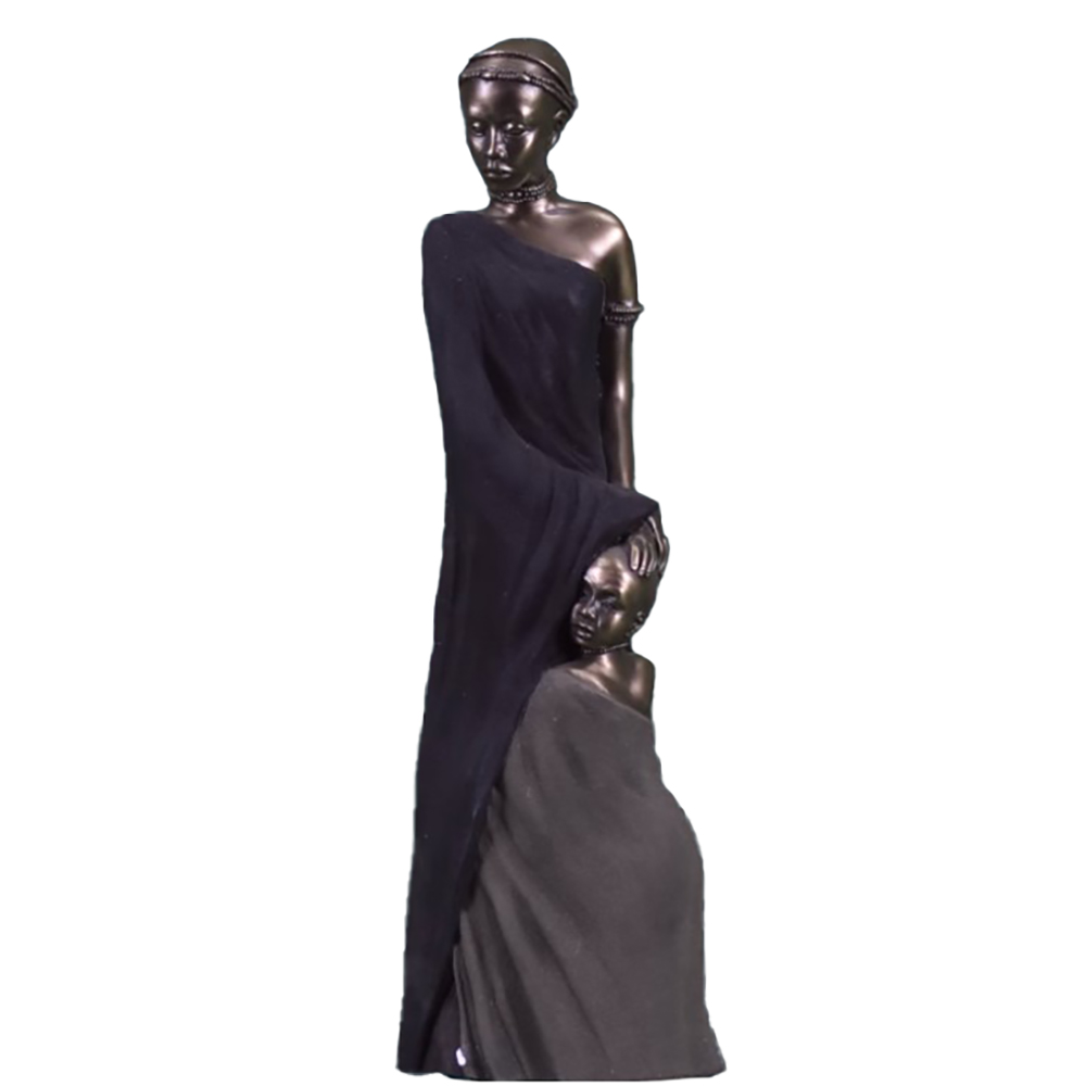 Фигурка Масаи-Машаву с ребенком,патина,полистоун