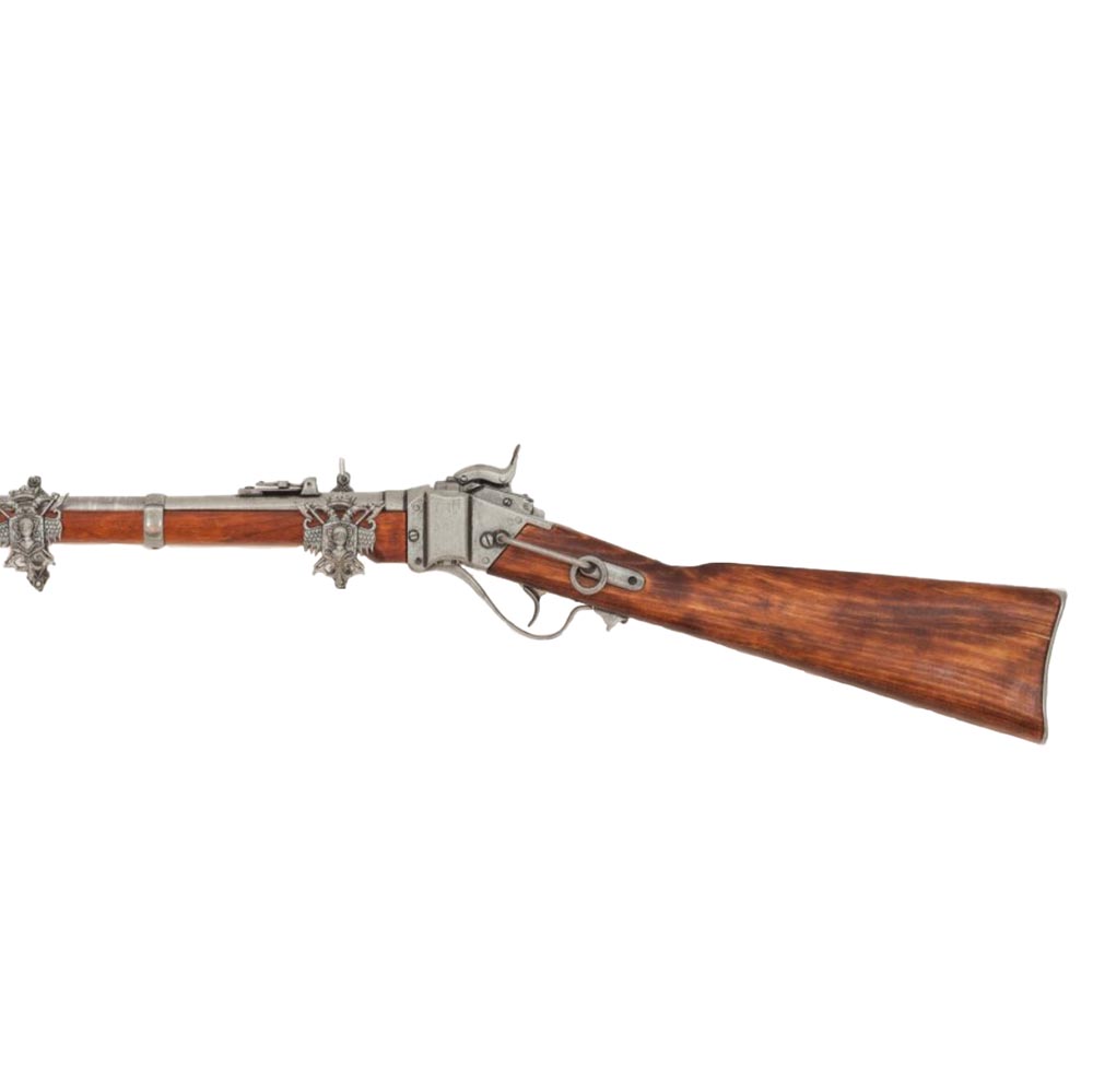 Винтовка Шарпса капсюльная с затворным заряжанием. Репродукция из металла и дерева, с имитацией меха