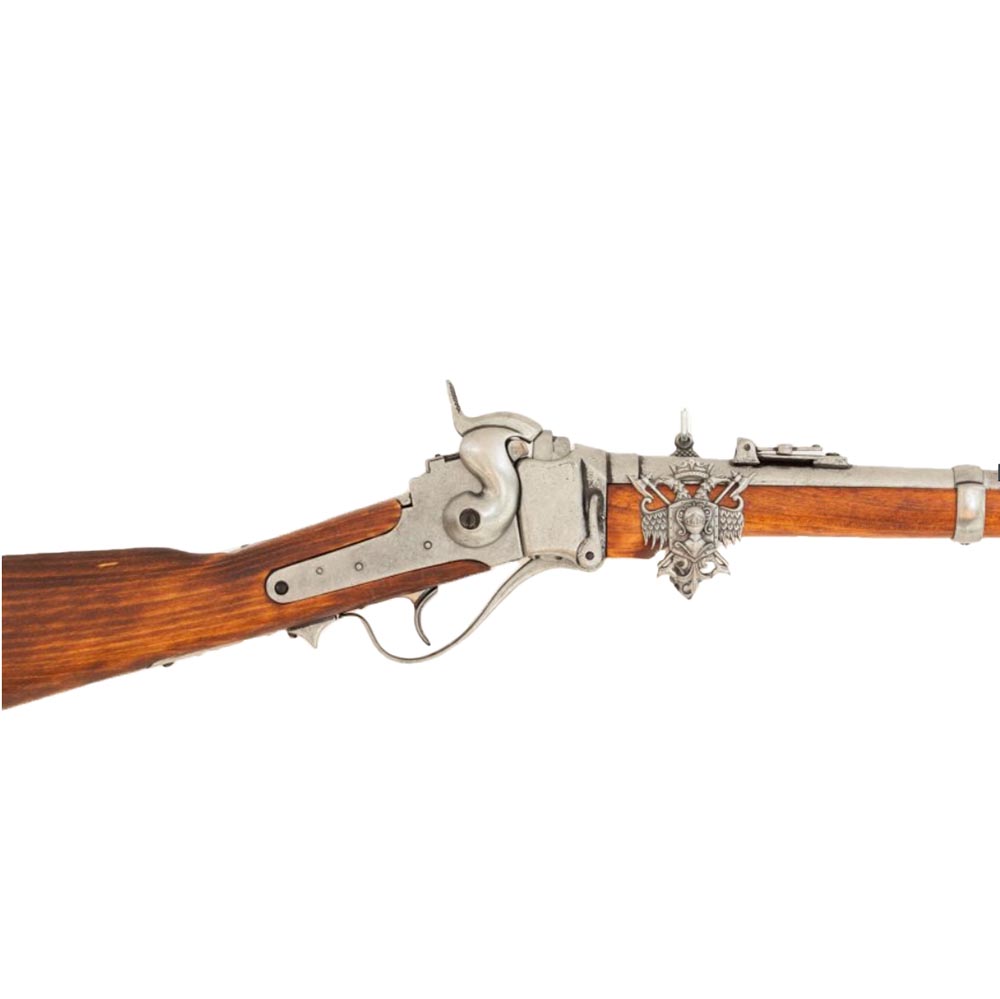 Винтовка Шарпса капсюльная с затворным заряжанием. Репродукция из металла и дерева, с имитацией меха