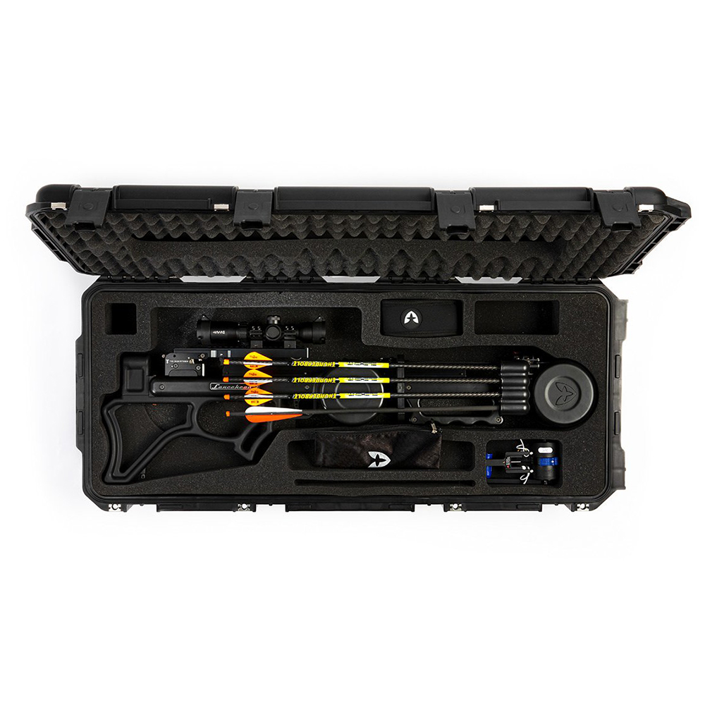 Торсионный арбалет F1, нач. скорость 360 ф/с, 109,7 м/с, длина 90 см, ход тетивы 61 см, ширина 10 см, в комплекте, цвет черный