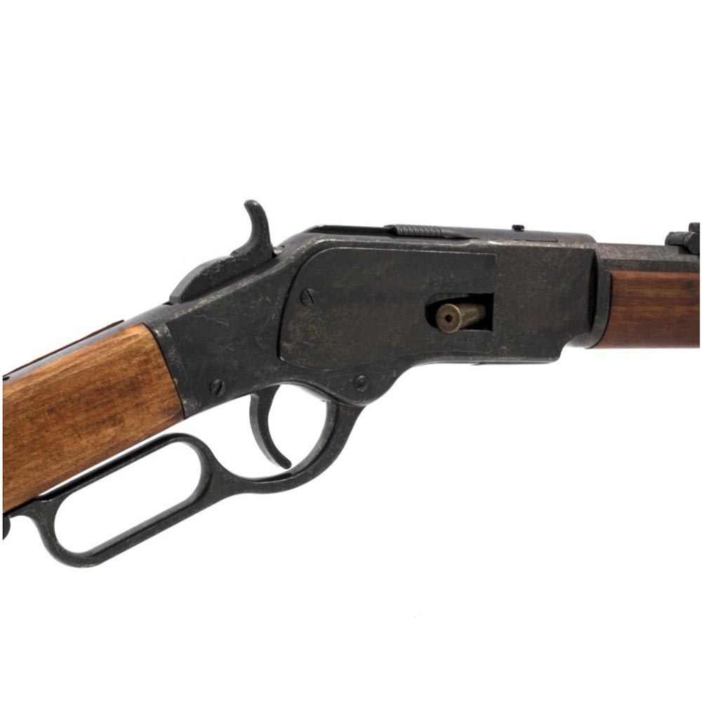 Винтовка модель винчестер 73, эпоха Дикий Запад,  репродукция винтовки из металла и дерева с имитаци