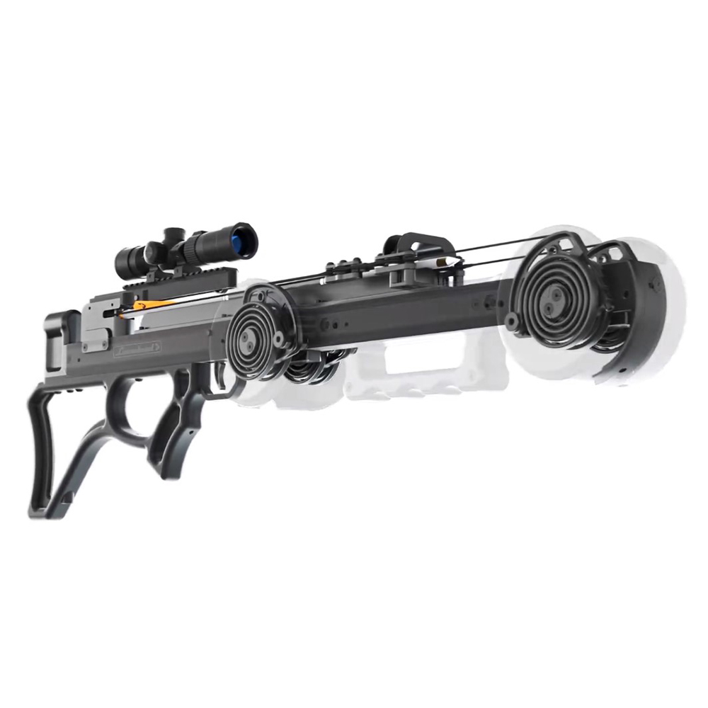 Торсионный арбалет F1, нач. скорость 360 ф/с, 109,7 м/с, длина 90 см, ход тетивы 61 см, ширина 10 см, в комплекте, цвет черный