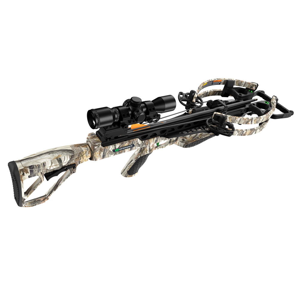 Блочный арбалет CENTER POINT CP400, технология HeliCoil, от оси до оси 10,5", (во взвед. состоянии 6"), скорость 123 м/с, 400 ф/с, ориг. натяжение 200 фунтов (90 кг), в полной комплектации